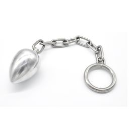 Male Stainless Steel Chain Anal Plug Butt Beads With Cock Penis Ring Chastity Belt Device BONDAGE BDSM Sex Toys