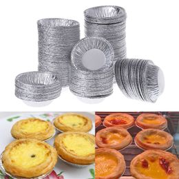 250pcs Disposable Aluminium Foil Baking Egg Tart Pan Cupcake Case Plate Mould Tin