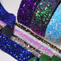 5 Yards 3" 75mm Sequin Velvet Ribbons For Bows DIY Craft Decoration Packaging Supplies. O4102711
