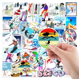 50Pcs Skiing Stickers Waterproof Vinyl Funny Sticker Skate Accessories For Skateboard Laptop Luggage Bicycle Motorcycle Phone Car Decals Party Decor