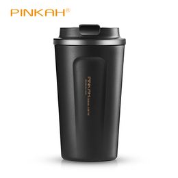 380 510ml 304 Stainless Steel Thermo Cup Travel Coffee Mug with Lid Car Water Bottle Vacuum Flasks Thermocup for Gift 220617