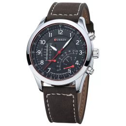 -Zdr-Curren Brand Men de luxe Montre Bracelet en cuir Sport étanche Sports Quartz Montre-bracelet pour Hommes Montres Homme Horloge Reloj Hombre Cadeaux
