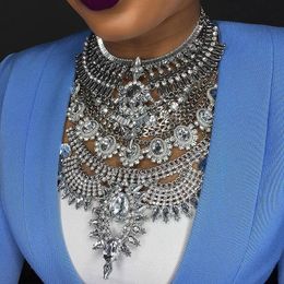 Chains Miwens 2022 Collar Necklaces Pendants Vintage Crystal Maxi Choker Statement Silver Colour Collier Necklace Boho Women JewelryChains