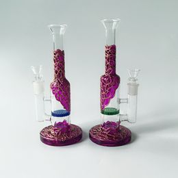 Wholesale Glass Bong Heady glass Honeycomb perc Hookahs With the triangle 9 inch 14mm Female joint 3mm Thick WP533
