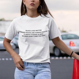 Black Lives Matter Quote Saying Letters Print Tees Unisex Plus Size Loose Casual Short Sleeve O Neck Equal T Shirt Women's T-Shirt