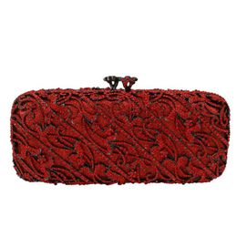 Evening Bags Red Blue Women Diamond Rhinestone Clutches Shoulder Bag Handbags Messenger Women's SliverEvening