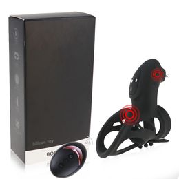 Remote Control Penis Cock Ring Vibrator Longer Lasting Vibrating Tongue Lick Clitoris Peni Rings sexy Toys for Men Massager