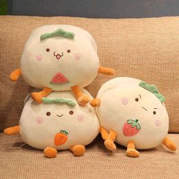 1Pc 30Cm Funny Combined Animal Fruits Cute Bread Plush Toy Stuffed Food Toast Pillow Hand Warmer Creative Gift For Kids J220729