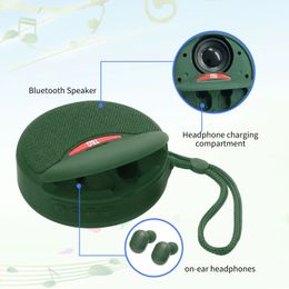 TG808 Mini Wireless Speaker Bluetooth-Compatible Earphone 2-In-1 TWS Subwoofer Stereo Multi-function / TF card / FM