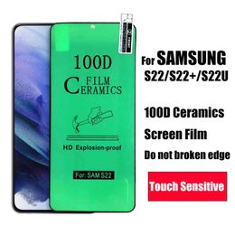 Touch sensitive ceramics phone screen protector for samsung s22 s21 s20 ultra plus note20 note8 note9 s8 s9 fingerprint unlock film