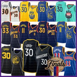-Basketball Jersey 11 30 33 Golden Best State Pink Warriores 2022 Nuova patch Stephen Curry James Wiseman Klay Thompson 504