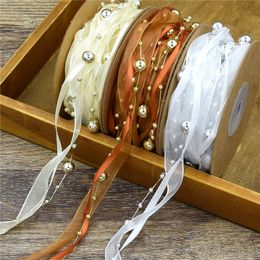 Electroplated beaded chain decorative ribbon hand-woven gardening flower packaging material webbing 5 meters 1222440