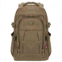 Backpack Style Bagmen Military Canva Zipper Laptop Travel Shoulder Mochila Notebook School Bag Vintage College 220723