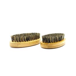 11.2x5.5x2.9cm Boar Bristles Bamboo Beard Brush Moustache Comb Men Face cleaning brush