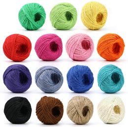 Colorful Jute Twine, 15 Rolls 2mm 3 ply Natural Jute String for Artworks, DIY Crafts, Picture Display and Embellishments, Gift Wrapping Twine