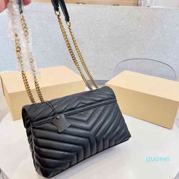 Fashion Shoulder Bag Women Crossbody Backpack Seam Leather Ladies Metal Chain high quality Clamshell 2322