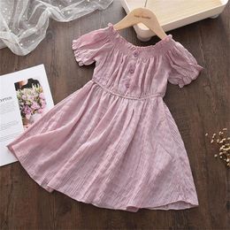 Girl's Dresses Chiffon Kids Girls Baby Toddler Shoulder Princess Solid Tulle Dress Size 6 White Flower Girl Lavender DressGirl's