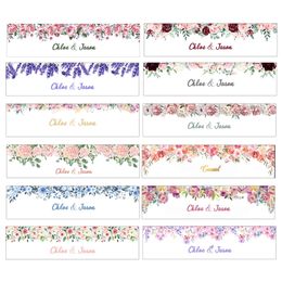 30pcslot Custom Personalised Floral Wedding Water Bottle Labels Stickers Birthday Anniversary Bride Show Graduation 220613