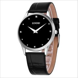 2022 SINOBI Classic Watch Men Fashion Top Brand Luxury Leather Strap Men Clock Simple Geneva Quartz Wristwatches Relogio Masculino