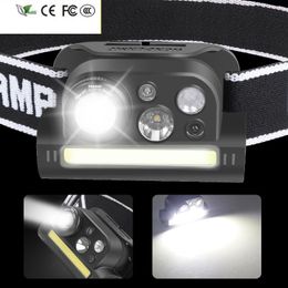 New Built In 18650 Battery Usb Rechargeable Working Light Sensor XP-G Q5 Zoomable Headlamp Head Lamp Headlight Waterproof 2500lm Led