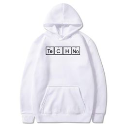 Men's Hoodies & Sweatshirts Techno Slogan Print Coat Periodic Table Graphic Design Music House Top Autumn Fashion Streetwear SweatshirtMen's