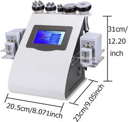 Elitzia 6in1 Instrument de soins de la peau Vaccus RF Dispositif tactile Face à écran tactile Machine de soins corporels pour anti-cellulite et anti-rides ET2021PS USA stock