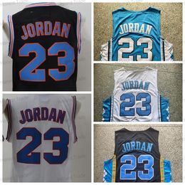 North Carolina College 23 Tune Squad basketball Jersey Movie Mens Blue White Black Stitched Mesh Men Jerseys