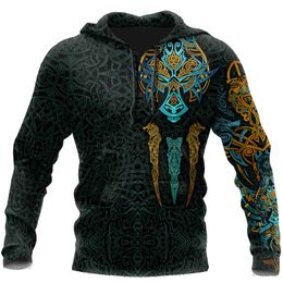 Men's Hoodies Sweatshirts Spring and Autumn Street Warrior Tattoo Fashion Sports Suit Personalised Custom 3D Printing HoodieLight Jacket Male 230206