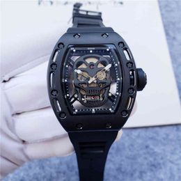 Swiss ZF Factory Mechanical Luxury Mens Watch Watch Date Automatic Male Skull Pattern Silicone Bracelet High Quality Swiss Movement Wristwatches