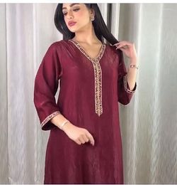 Ethnic Clothing Muslim Dress Fashion Middle Eastern Diamond Robe Jalabiya Eid Turkey Long Dresses Abaya Dubai