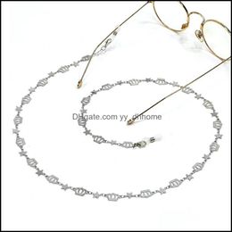 Eyeglasses Chains Eyewear Accessories Fashion Necklace Strap Stainless Steel Glasses Chain Lanyards Holder Anti-Lost Rope Gold Drop Delive