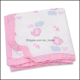 Towels Robes Infant Bath Printed Muslin Four-Layer Bamboo Cotton Gauze Towel Wrapped By Ins Baby Blanket 27 Designs 81 Mxhome Dhcsm