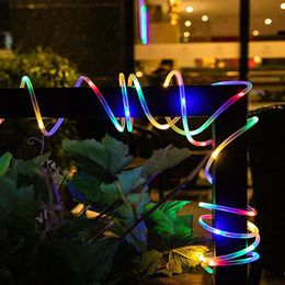 Strings 100/300 LEDs Solar Powered Rope Tube String Lights Outdoor Waterproof Fairy Garden Garland For Christmas Yard DecorationLED LED