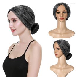 old lady costume NZ - Synthetic Wigs XBwig Old Lady Short Gray Natural Part Side Hair Ombre Heat Resistant For Kids Women Fake Cosplay Tobi22