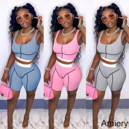 Women's Tracksuits Short Set Fashion Leisure Sports Summer Thread Women's New Two-piece Set Clothing Suits
