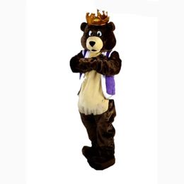 Festival Dres Cartoon Crown Bear Mascot Costumes Carnival Hallowen Gifts Unisex Adults Fancy Party Games Outfit Holiday Celebration Cartoon Character Outfits