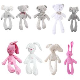 Cute Rabbit Bear Doll Baby Soft Plush Toys Plush Rabbit Bunny Elephant Bear Dolls Animals Toys For Children Appease Sleeping Toy 220531