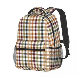 Unisex Plaid Backpack Simple Striped Teenage Travel Laptop Preppy Style Casual Rucksack School Bag Gift Satchel New