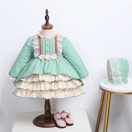 Baby Girl Spanish Dresses Infant Princess Dress Baby Birthday Baptism Long Sleeve Ball Gowns Lace Frocks LJ201221