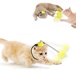 Cat Toys Pet Interactive Toy Feather Stick Self-amused Bounce Supplies