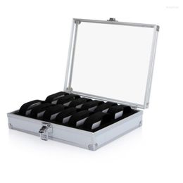 -Caixas de assistência caixas de caixa de luxo caixa de alumínio Castão Display Relógios Organizador Cabinete de vidro quadrado Packing 12 Saturs Storage Man Deli22