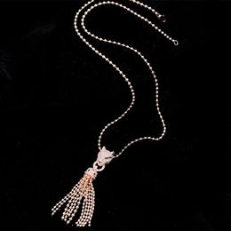 Pendant Necklaces Leopard Head Necklace Creative Personality Tassel Sweater ChainPendant