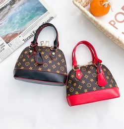 children shell handbag luxuryss kids printed PU leather chain bag girls single shoulder bags women mini lipstick purse