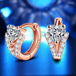 Hoop & Huggie Fashion Rose Gold Women Earrings Jewellery Top Quality Cubic Zirconia Stones For Party DateHoop Odet22