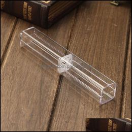 Pencil Cases Bags Office School Supplies Business Industrial Transparent Plastic Crystal Ballpoint Pens Display Boxes Wedding Party Gift H