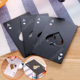 Stainless Steel Playing Poker Card Ace Heart Shaped Soda Beer Red Wine Cap Can Bottle Opener Bar Tool Openers 100pcs DAJ458