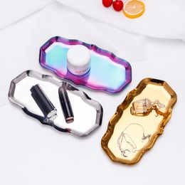 cosmetics Jewellery tray hotel restaurant high quality Wavy edge Moulding Stainless steel metal with logo Colour