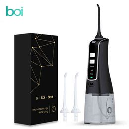 Boi-ipx7 pulse dental floss, portable equipment, with water tank 200ml, 3 modes, tooth whitening, mouthwash 220511
