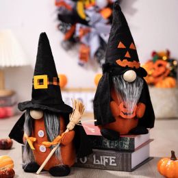 Party Supplies Halloween Witches Gnomes Decorations Shelf Sitters Handmade Plush Elf Dwarf Home Household Ornaments