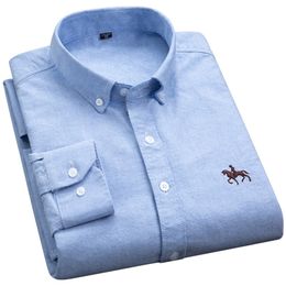 Plus Size 6xl 5xl Men long Sleeve Shirt 100% Cotton Oxford Shirt Fashion Plaid Causal Male Shirts Man Clothes 220401